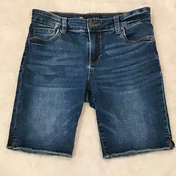Kut From the Kloth 6 Natalie Denim Women’s Bermuda Shorts Stretch Jeans Cutoffs - Picture 3 of 10
